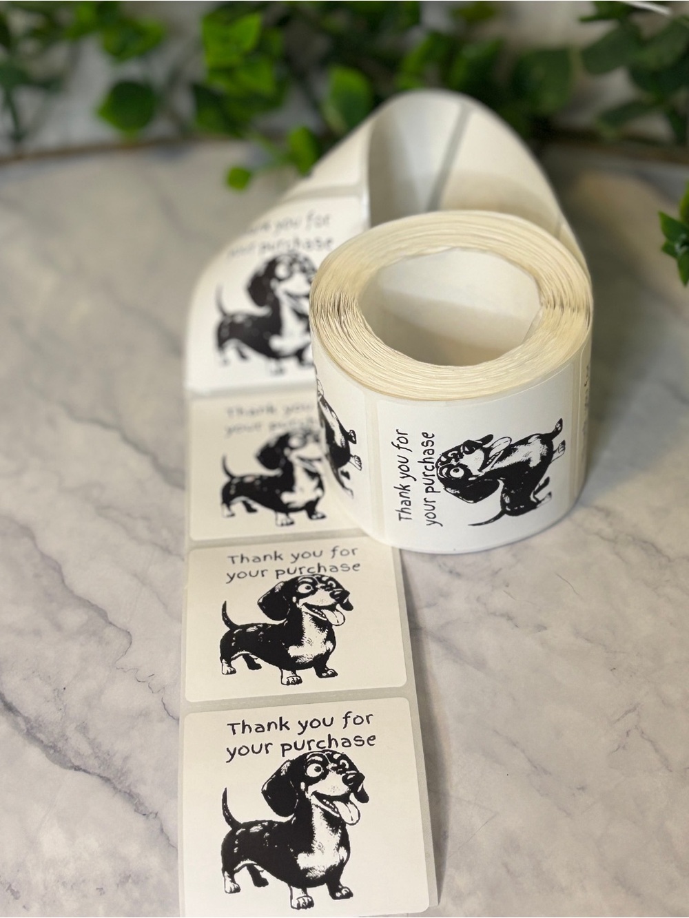200 Cute Dachshund Thank You Stickers 2x2 | Small Business Packaging Labels - Picture 3 of 5